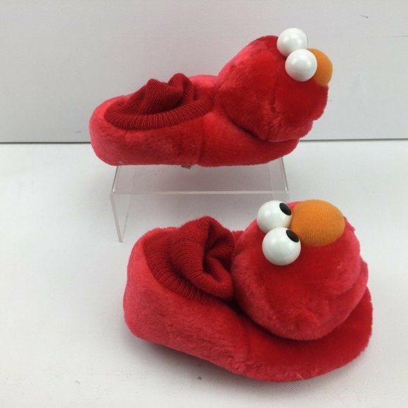 Sox Tab Elmo Slippers Socks Soft Shoes Sesame Street Red Kids L 9-10 - Picture 5 of 11